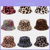 Leopard Print Fisherman Hat With Thick Fleece For Winter Warmth And Wind Protection