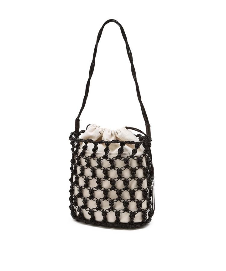 Athe Vanessabruno Ivory Weaving Net Shoulder Bag M Aaba6E861Iv