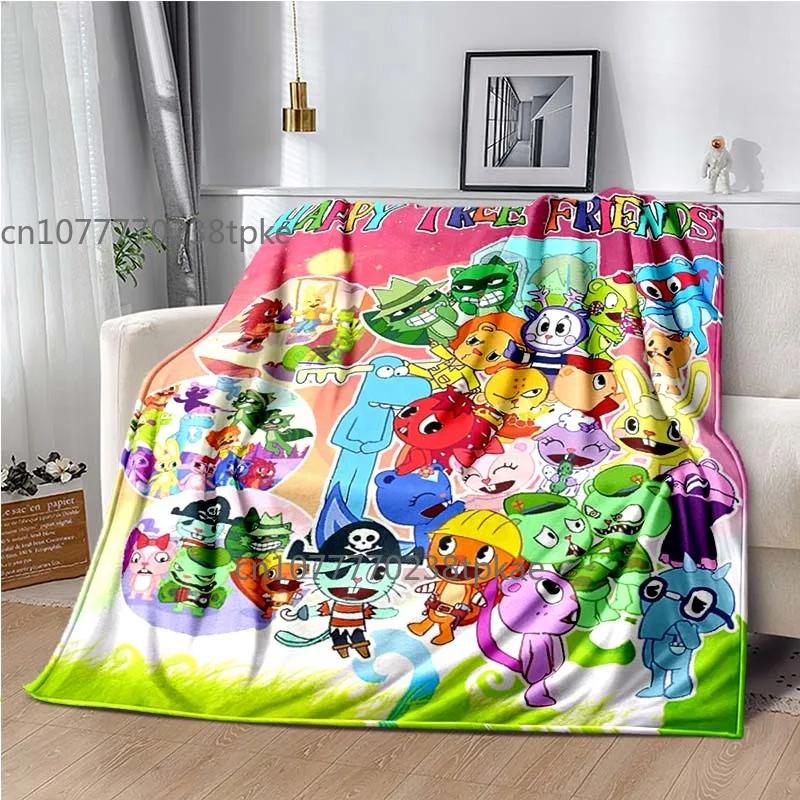 Happy Tree Friend Cartoon Blankets,Soft Warm Throw Blanket,for Bathroom Bedroom Living Room Sofa Bed Car,brighday Gift