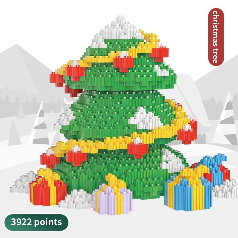 Christmas Winter Scene Building Blocks-Small Particle Children Puzzle Toy DIY Home Decoration Ornament Perfect Kids Holiday Gift