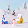 Micro Landscape Mini House Figurines Villa Model Miniature Snowcap Cottage Christmas Decorations