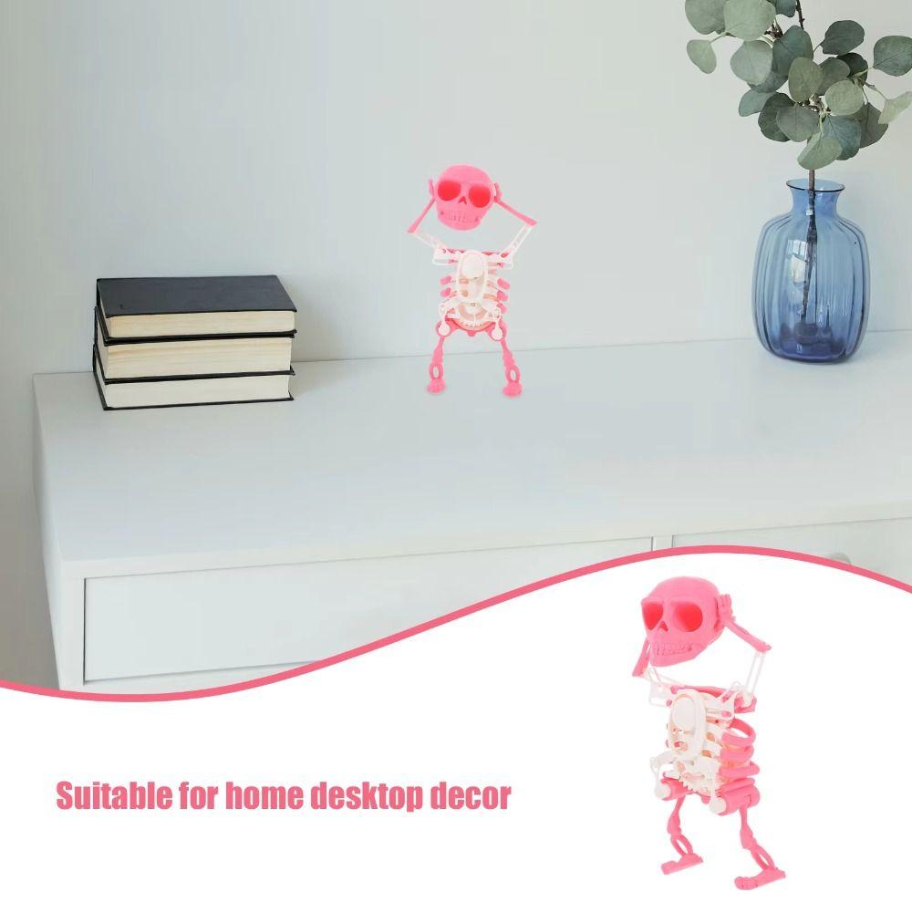 Dancing Skull 3D Print Shaking Skull Doll Plastic Spring Clockwork Toy  Desktop Ornament