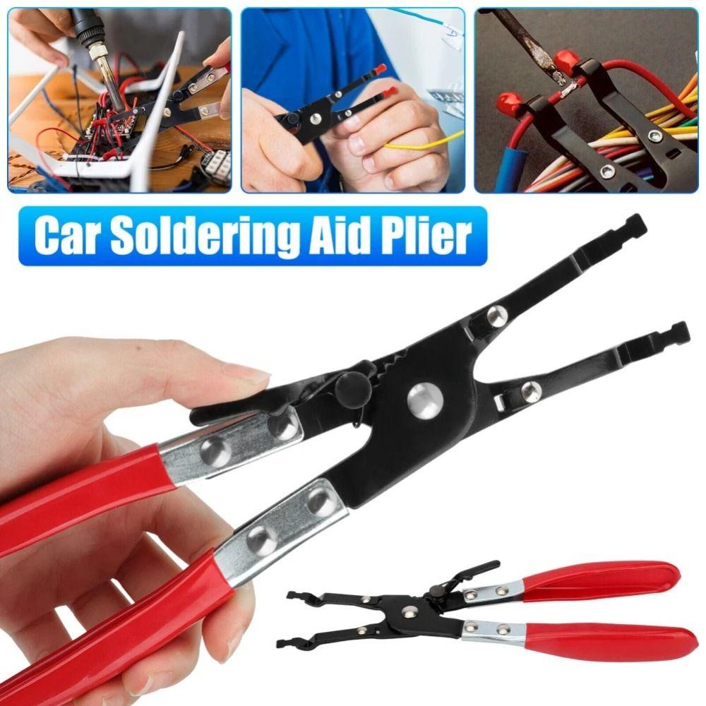 

Steel Welding Clamp Pliers Hold 2 Wires Welding Pliers Durable Car Repair Tool Pliers Car Vehicle Black Head