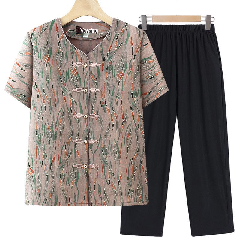 Nuevo Conjunto de Cárdigan de Manga Corta para Mujer 2026 - Elegante Top de Verano con Cuello Redondo para Mujeres de Mediana Edad y Mayores