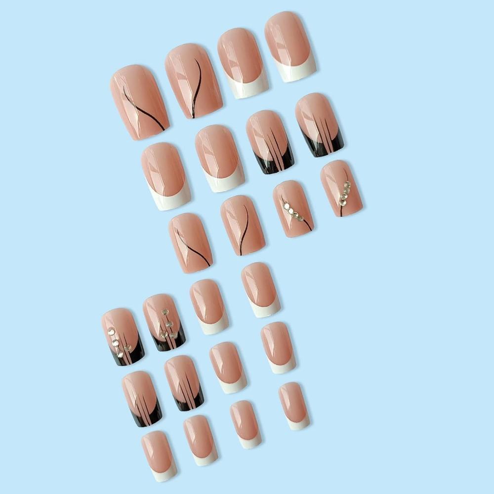 24 Reusable Artificial Fake Nail Set | Lightweight & Long Lasting| Quick Fix For Festivals & Special Occasions (Z644)