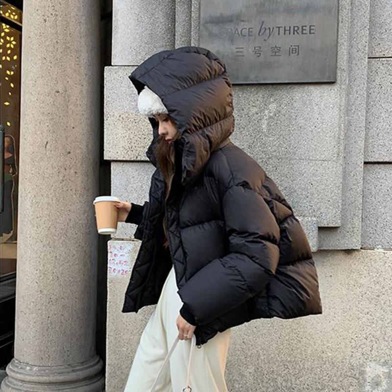 

Укороченные парки High Street Down Cotton, женские зимние модные утепленные куртки с капюшоном, женские корейские пальто M чёрный