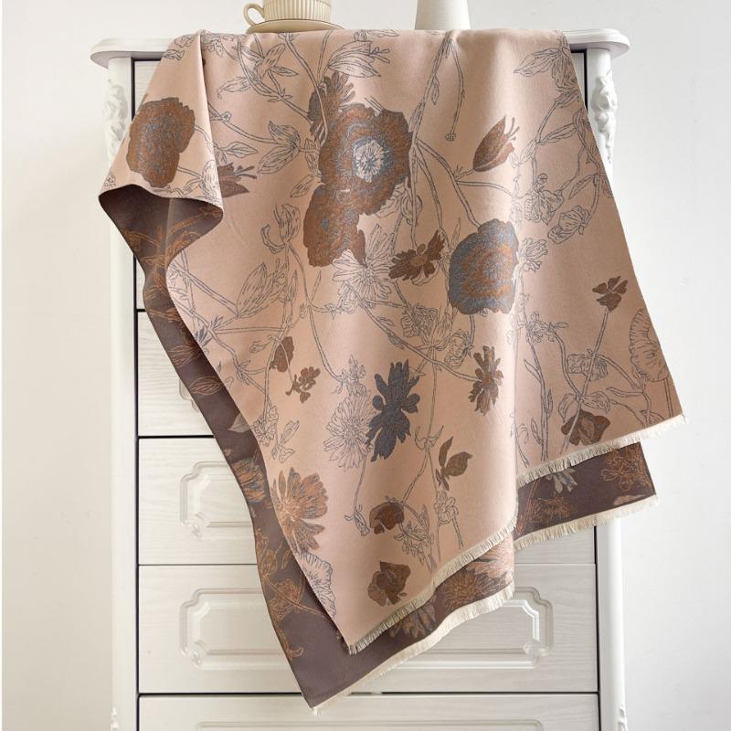 Scarf Women's Winter Thickened Warm Send Mother Elders All-match Imitation Cashmere Double-sided Shawl Outside