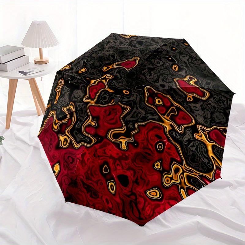 1pc Abstract Patterns Automatic Open/close Folding Compact Umbrella, 8 Rib Sturdy Canopy, Lightweight Portable, Everyday Use, Gift,,104