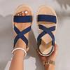Fashion Women Sandals Summer New Flats Fashion Plus Size 2025 Beach Sandels Outdoor Lightweight Breathable Summer Platform Roman Sandals