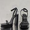 Fashion Hot Selling 2025 New Summer Female Sandal High Heels Espadrilles Platform Buckle Strap  High-heeled Lacquered Fashion Rhinestone