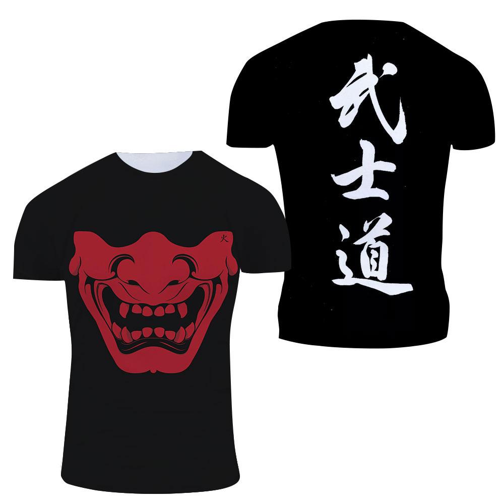Exkluzivní design Bushido cool tričko Letní móda Muži Ležérní Osobnost Japonský samurajský vzor Tištěné streetwear Trička