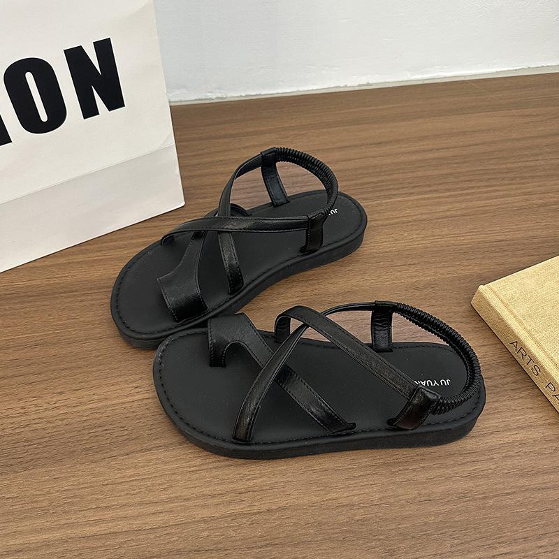 Tired feet soft soles wear uneven sandals versatile vacation casual women's 2025 new summer coat toe Roman shoes