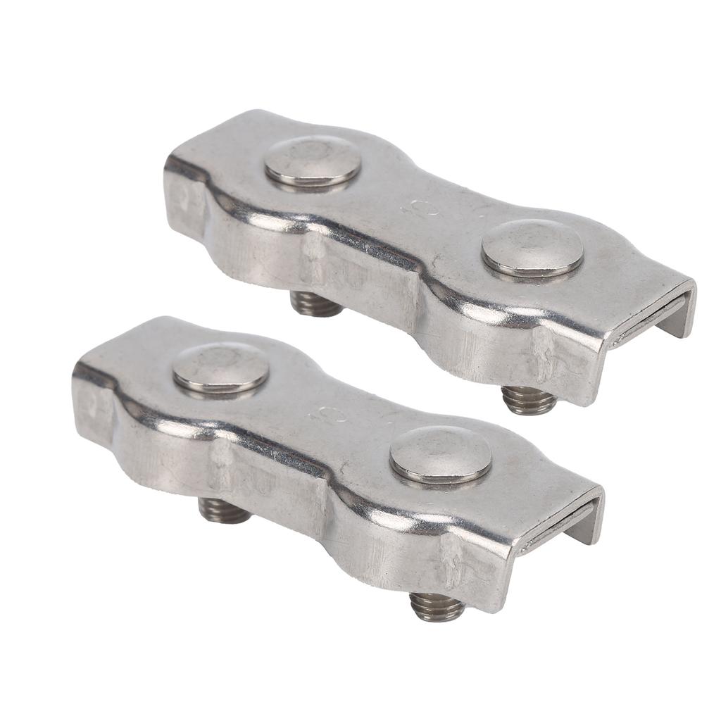 2Pcs M10 Duplex Wire Rope Grip Stainless Steel Cable Clamps Caliper Rigging Hardware