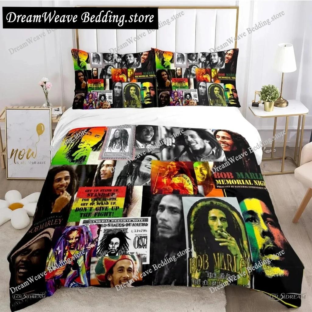 Bob Marley Musik Bettwäsche Set Bettbezug 3D Bettwäsche Mode Design Dekoration King Bettbezug Set Doppelbett Set Bettwäsche Sets