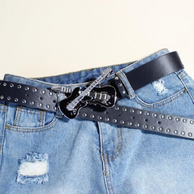 Unisex Gothicism Leather Belt Comfortable Elastic Waist Belt Stretchable Belt for Music Festivals