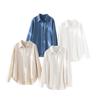 Early autumn new Lyocell Tencel linen cotton lapel long-sleeved shirt fashionable loose casual versatile shirt women