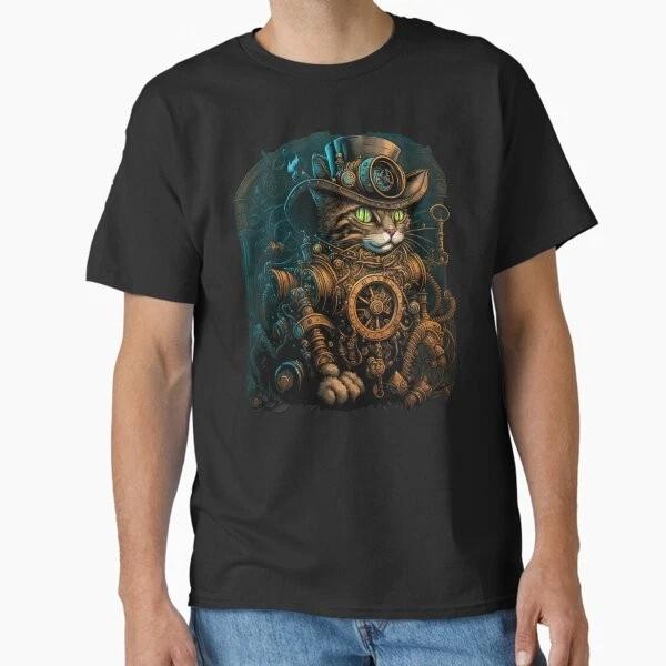Steampunk Cat 3 Classic TShirt Made In UsaAus TShirt S2xl S