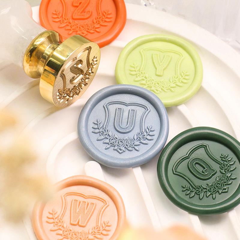 26 English Letters Datura Flower Pattern Wax Stamp Seal Envelope Sealin Greeting Card Gifts Wedding Invitation Decoration 20mm