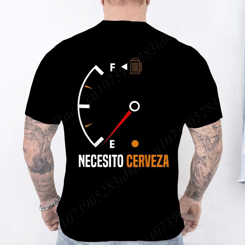Fashion Casual T-shirt NECESITO CERVEZA Print Men Tshirts Trendy Tee Top Clothes for Summer Drinking Beer T Shirt Fashion Tops