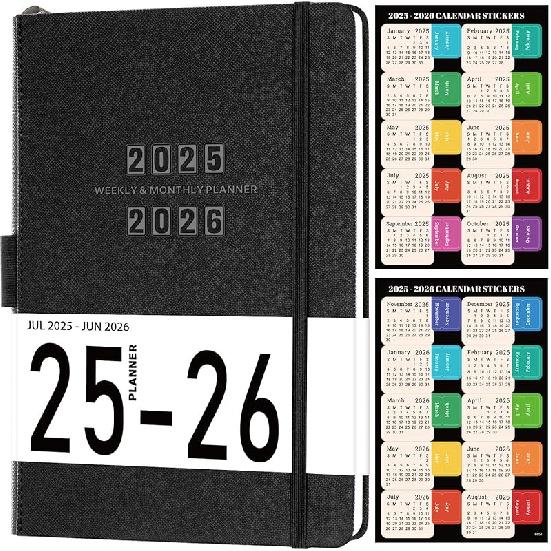 

2025-2026 Planner - Academic Planner 2025-2026, 12-Months 2025-2026 Planner Weekly and Monthly, Jul. 2025 - Jun. 2026, 5.75 x 8.25 , Saffiano чорний