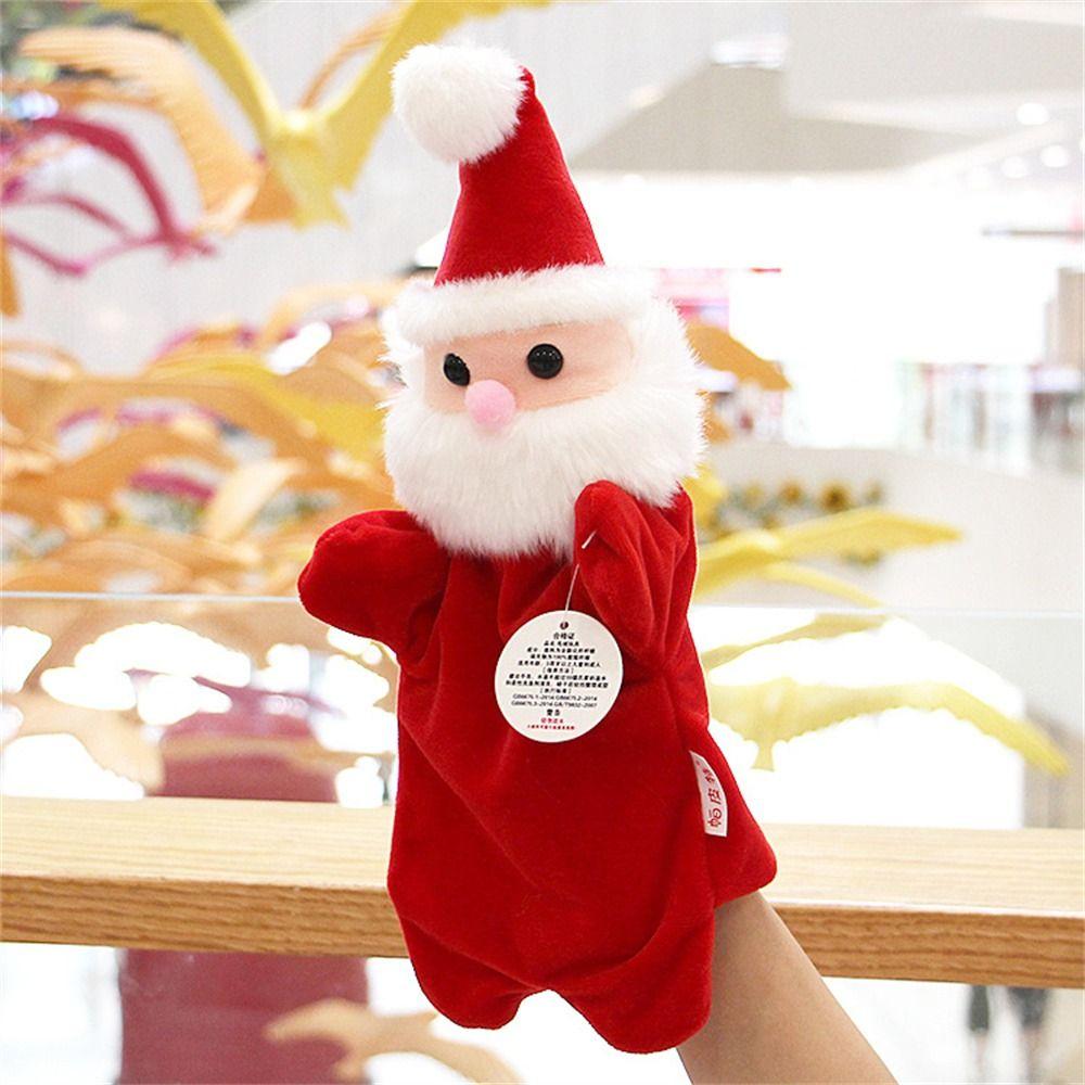 Hand Toy Christmas Gifts Santa Claus Plush Toys Big Hand Puppet Christmas Puppet Fingers Puppets