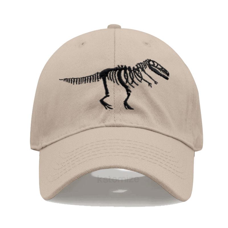 Dinosaur Skeleton Embroidered Baseball Cap for Women Men Fashion Adjustable Soft Cotton Dad Hat Unisex Classic Golf Caps