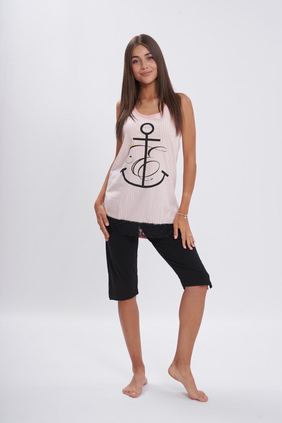 

Комплект: майка и капри Snelly (89807) 48(XL) різнокольорові кольору