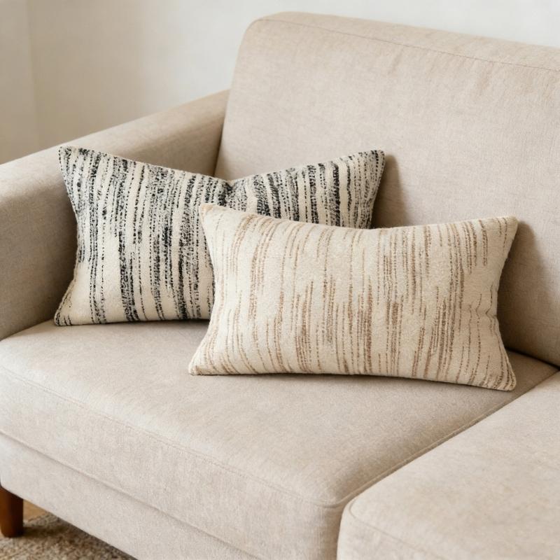 Jacquard Cushion Cover With Stripe Pattern 2 Size For Sofa Or Bedroom