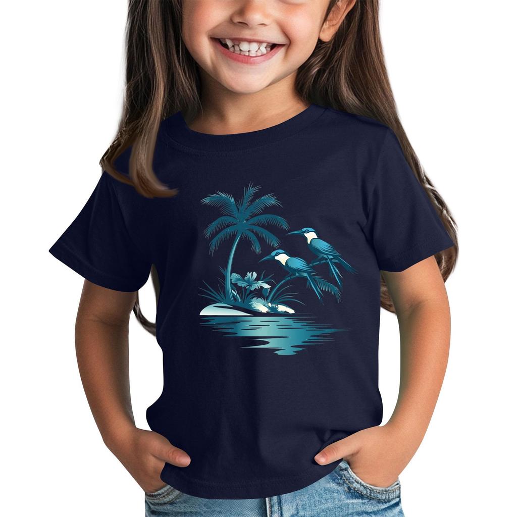 Kleinkind Mädchen Jungen T-Shirts Kinder Top Jungen und Mädchen Bedrucktes Kurzarm T-Shirt
