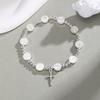 Religious Cross Bracelet Round Rosary Children Baptism Bracelet Favor Catholic Mini Rosary Beads Bracelet For Women Gift