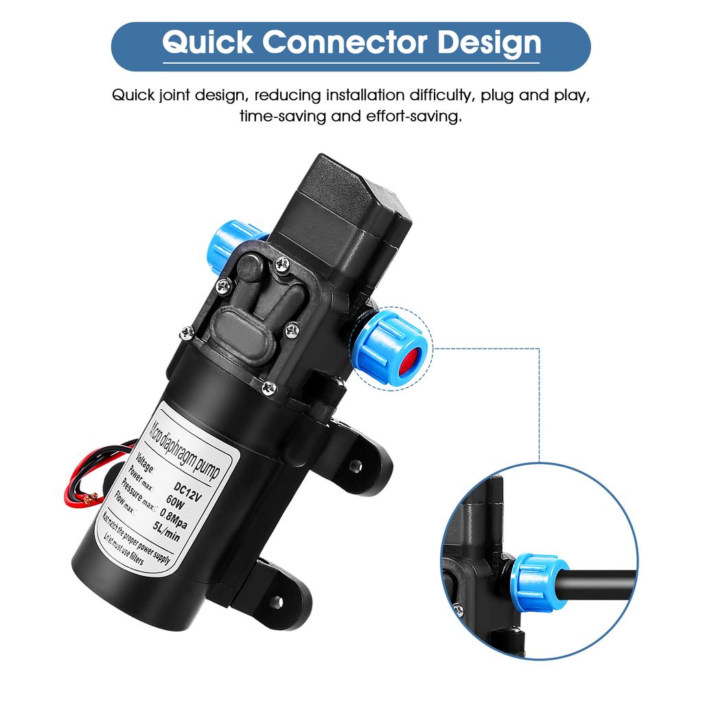 DC 12V Water Pump High Pressure 116Psi Self Priming Caravan Camping Boat