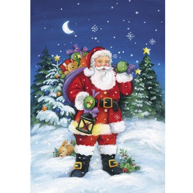 DIY 5D Diamond Painting Santa Claus Cartoon Full Round Drill Diamond Embroidery Christmas Winter Snow Cross Stitch Home Decor