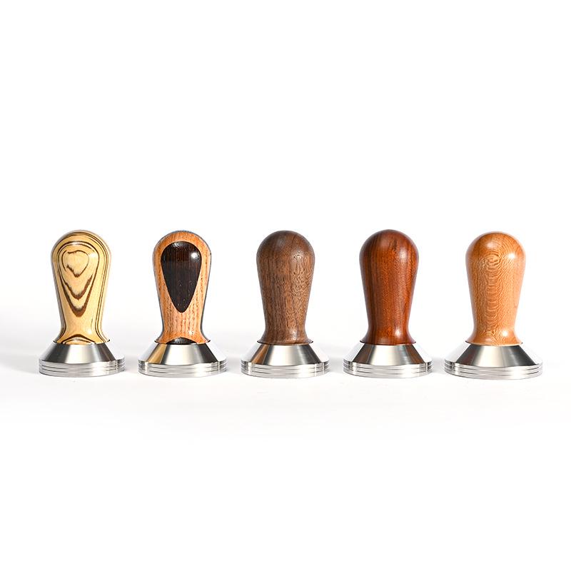 Stainless Steel Coffee Tamper with Solid Wood Handle - Available in 51/53/58mm Sizes 51mm
