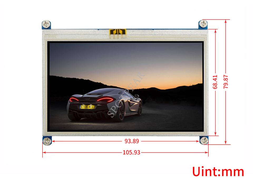 Raspberry Pi 4.3" Resistive Touch HDMI Display V1 480×272