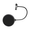 Mic Pop Filter Double Layered Nylon Mesh Microphone Pop Shield with Flexible 360° Gooseneck Clip for
