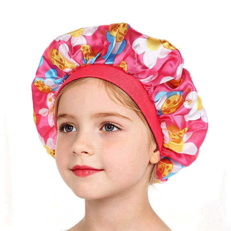 Children's Printed Satin Sleep Cap: Newborn Hair Protection Hat