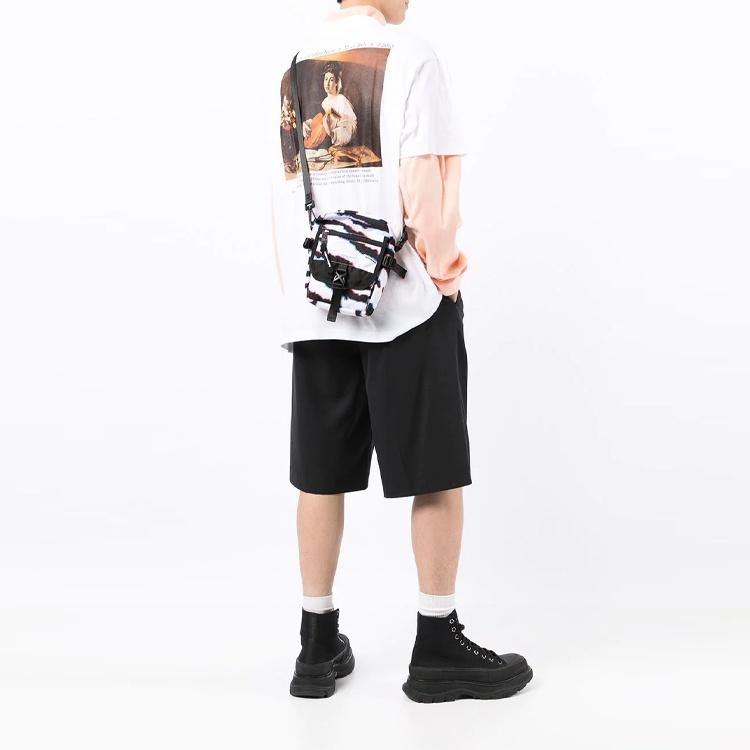 Off-White FW21 Logo Printing Round Neck Short Sleeve Loose Version White Men's OMAA038F21JER0060184