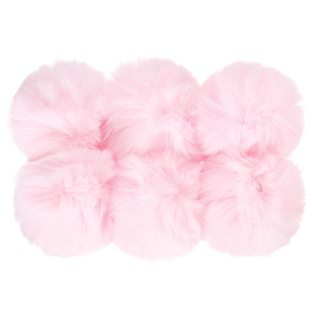 6/12pcs Faux Fur Pom Poms for Hats Fluffy Soft Fur Poms Balls for Keychain Knitting Hats DIY Scarves Gloves Bag Christmas