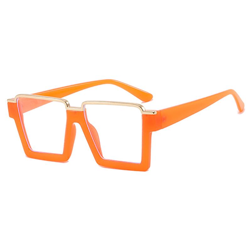 Clear And Cool Black Gold Frame Anti Blue Light Glasses Decorative Glasses Frame Fashionable Flat Lens 28130