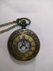 Large Gold Face Roman Numerals Bronze Pocket Watch 8046