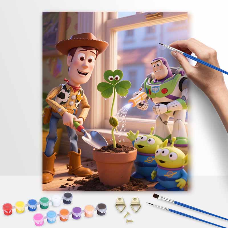 Disney Digital Oil Painting Art Kit Toy Story Gardening Handmade Coloring Painting Home Decor