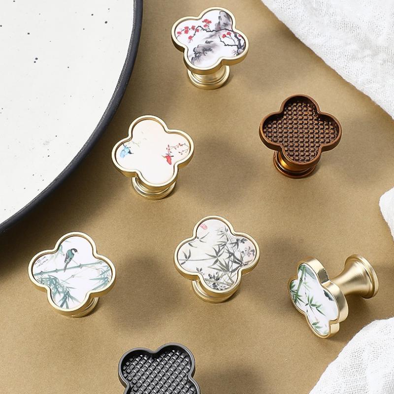 Cabinet Knobs Furniture Handles Chinese Painting Patterns Perfect For Kitchen Wardrobe Drawer Home Decoration