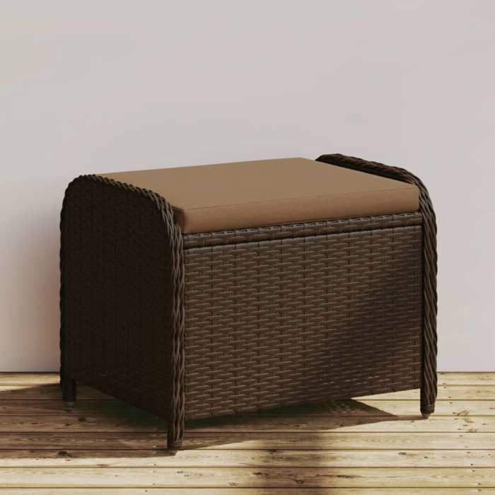 VidaXL Garden Stool with Cushion, Patio Chair, Terrace Seat, Outdoor Backyard Balcony Furniture, Brown 365735