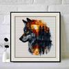 New Arrival 5D DIY Full Circle Diamond Painting "Wolf Shadow" Embroidery Cross Stitch Home Decor Gift