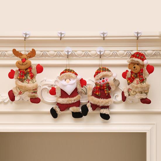 Christmas Ornament Santa Claus Tree Hanging Snowman Elk Bear Xmas Doll Decor