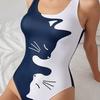 Sommer Niedlicher Katzenprint Badeanzug