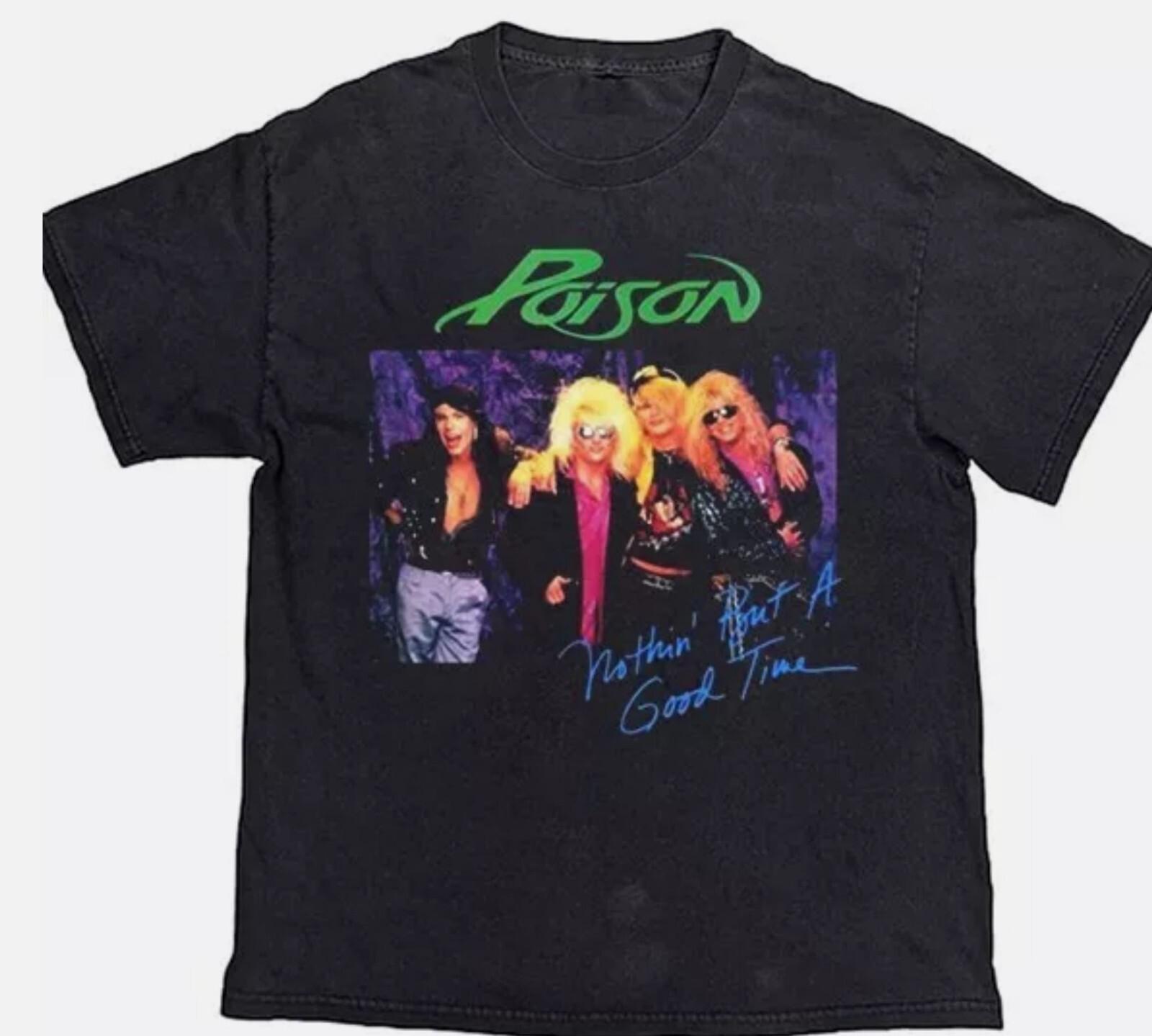 

26 New Rare Poison Band Tour Shirt Short Sleeve Unisex S-5XL Shirt Unisex T-Shirt XXL