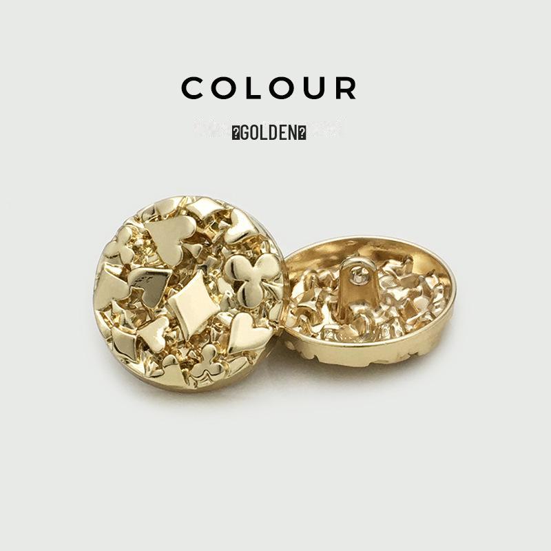 Chic Card-Inspired Metal Buttons for Jackets, Windbreakers, and Suits