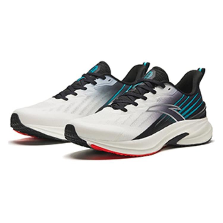 Anta Running Collection Slip Resistant Abrasion Resistant Low top Running Shoes Men's White Black Cyan 112425585-3