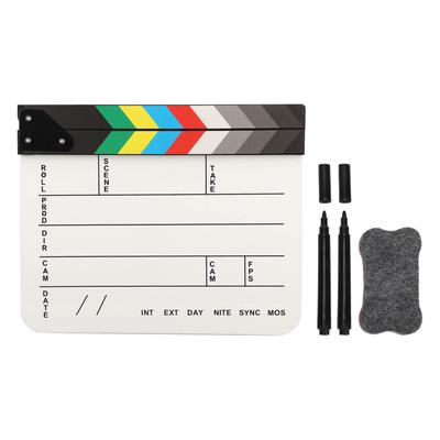 Clachetă film acrilic Profesională Ștergere uscată Recuzită film Clachetă cu bețe colorate pentru
